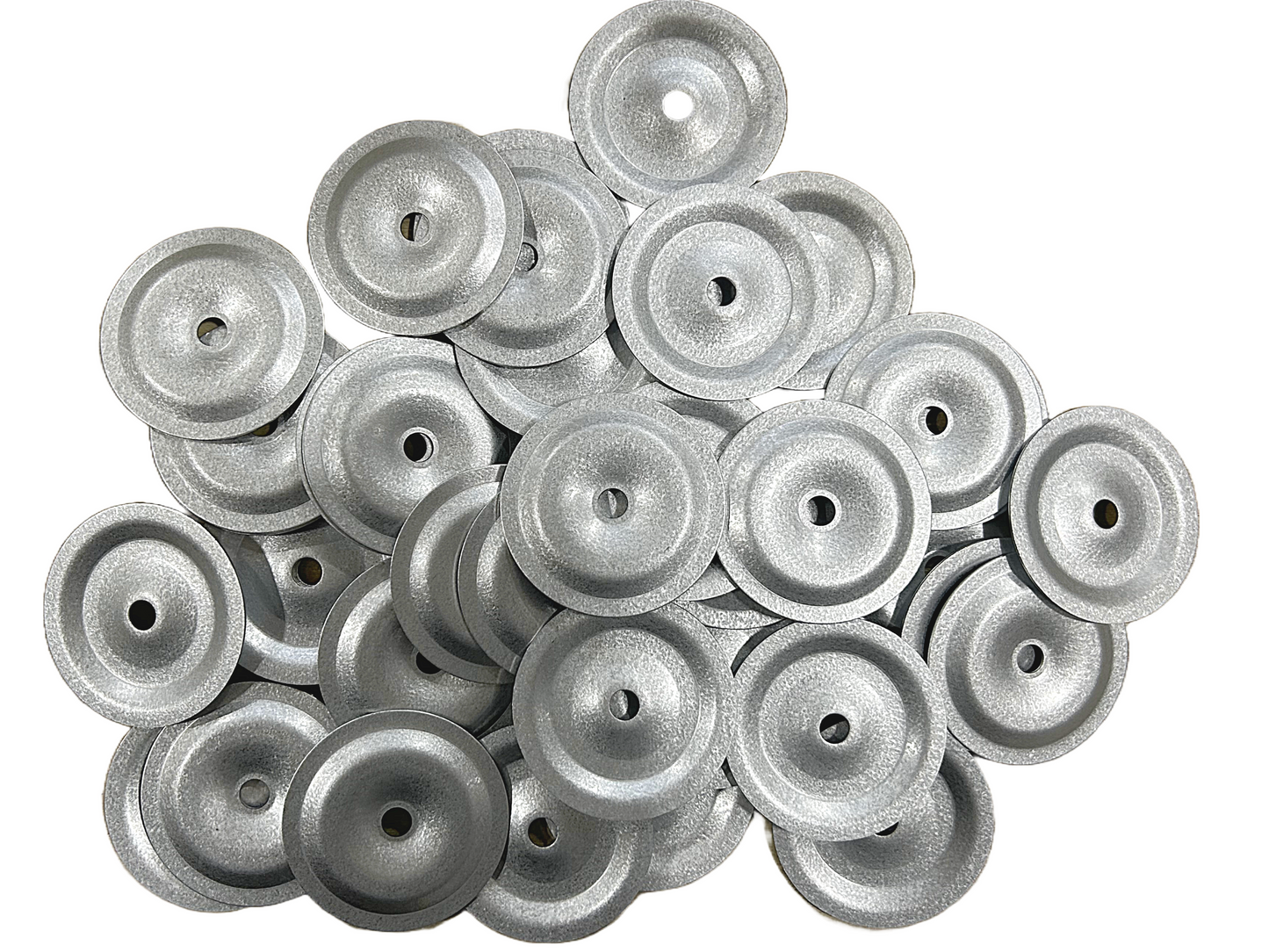 Essential 2" metal seam plates, corrosion resistant, galvanized steel finish. Ideal for construction and roofing. Packaging may vary.