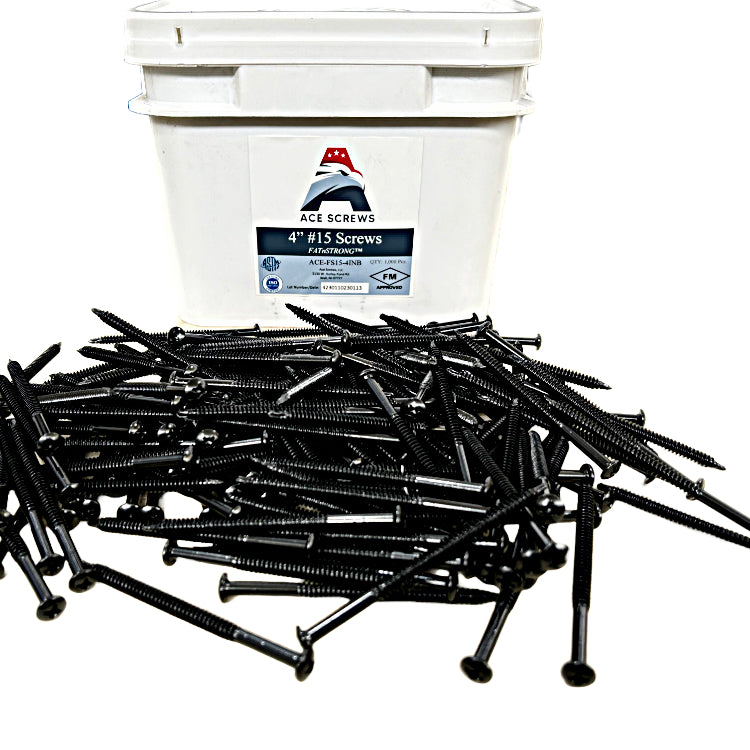 Ace Screws #15 FATnSTRONG Extra Heavy Duty Roofing Fasteners with FM Approved Label in Bulk Container